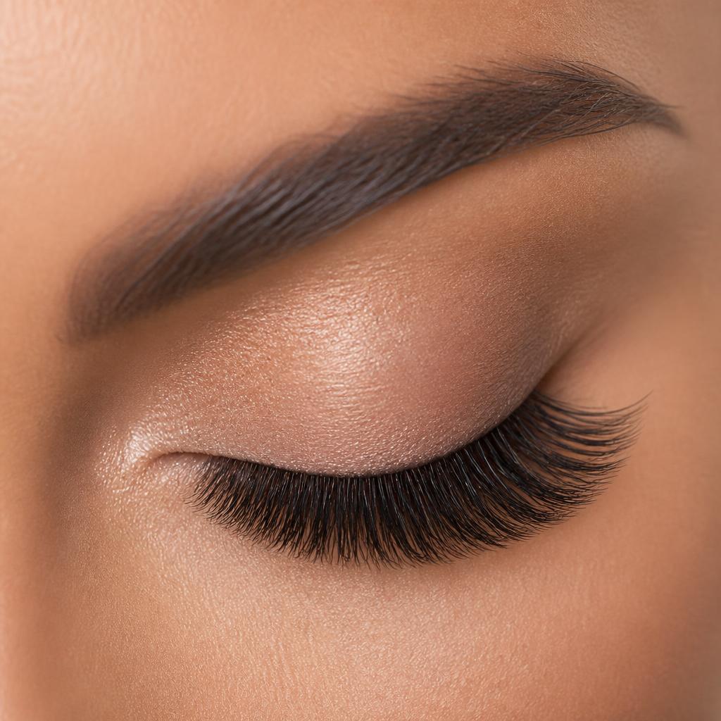 Geschwungene Wimpern nach einem Lash Lifting